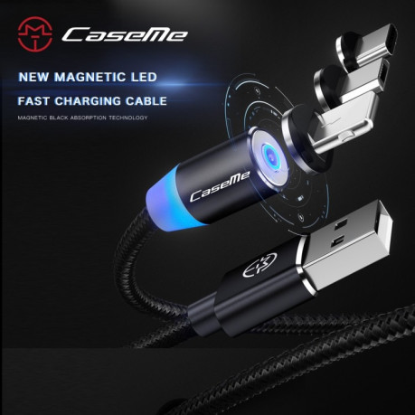 Магнитный Зарядный кабель CaseMe 3 in 1 Type-C / 8 Pin / Micro USB to USB для iPhone / Samsung и др.