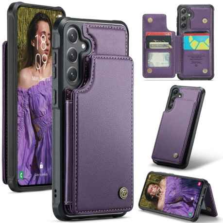 Чехол CaseMe C22 Card Slots Holder RFID Anti-theft для Samsung Galaxy S24 FE 5G - фиолетовый