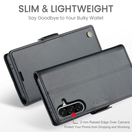 Чохол-книжка CaseMe 023 Butterfly Buckle Litchi RFID Anti-theft Leather  для Samsung Galaxy A56 - чорний