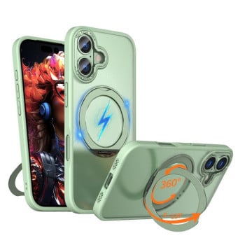 Чохол kalebol з MagSafe та підставкою 360 Metal Ring Holder на iPhone 17 - зелений