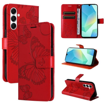 Чохол-книжка з тисненням &quot;метелика&quot; та магнітним хлястиком на Samsung Samsung Galaxy A26 5G - червоний