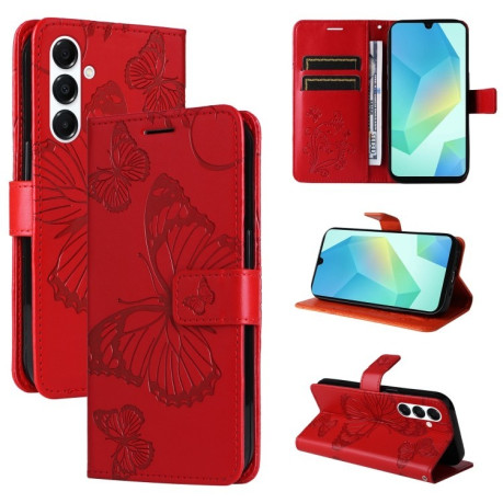 Чехол-книжка Embossed Butterfly для Samsung Galaxy A26 5G - красный