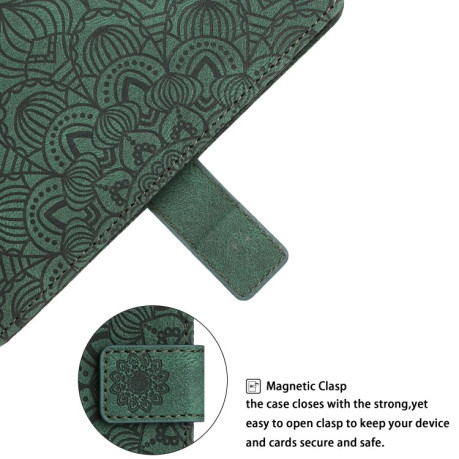 Чехол-книжка Mandala Embossed Flip для iPhone 14 Plus - зеленый