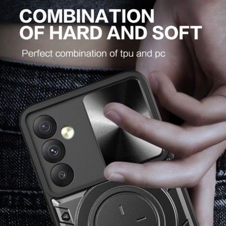 Противоударный чехол CD Texture Sliding Camshield для Samsung Galaxy A54 5G - черный