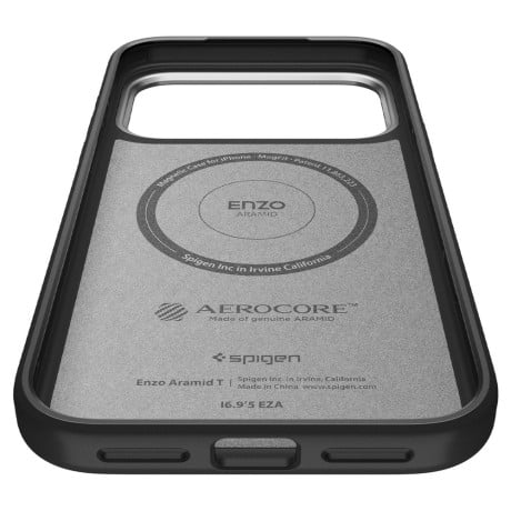 Оригинальный чехол Spigen Enzo Aramid &quot;T&quot; с MagSafe на iPhone 17 Pro Max - Black and Silver