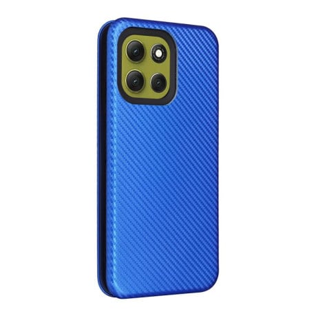 Чохол-книжка Carbon Fiber Texture на Motorola Moto G86 5G - синій