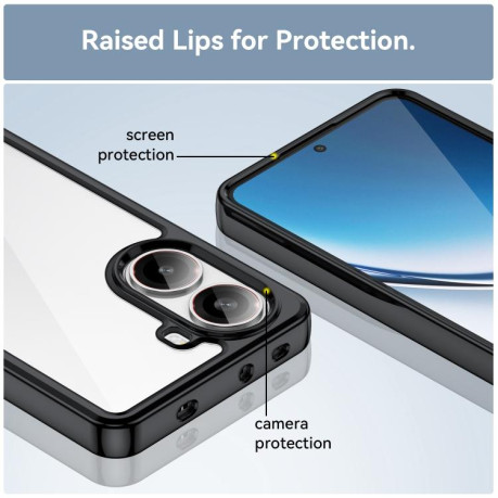 Противоударный чехол Colorful Acrylic Series для Xiaomi Poco X7 Pro - черный