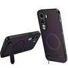 Магнитный чехол Wanlonfeng с подставкой и карбоновой текстурой на Realme C100i / C100x 4G — фиолетовый
