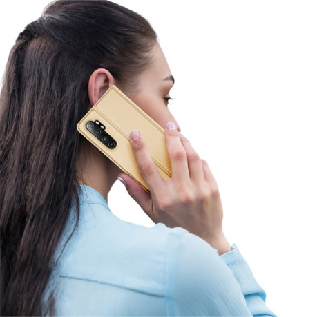 Чехол-книжка DUX DUCIS Skin Pro Series на Xiaomi Mi Note 10 Lite - золотой