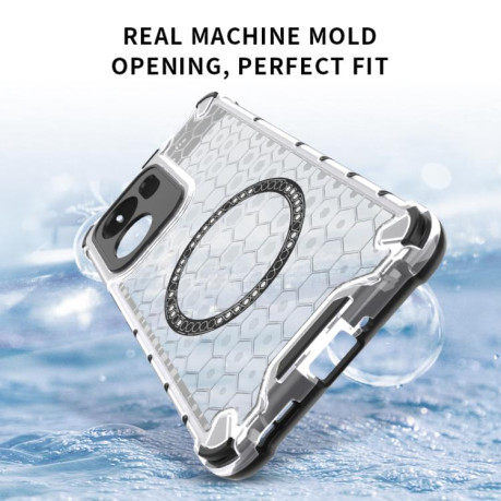 Противоударный чехол Honeycomb Magnetic Ring Shockproof на OPPO Reno13 F 5G Global - синий