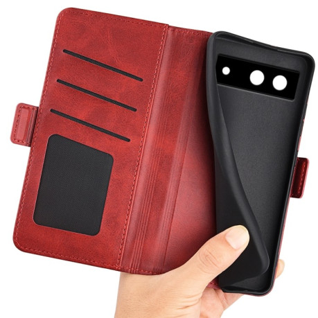 Чехол-книжка Dual-side Magnetic Buckle для Google Pixel 8a - красный