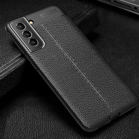 Протиударний чохол Litchi Texture Samsung Galaxy S21 FE - чорний