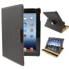 Кожаный Чехол 360 Degree черно-серый для iPad 4/ 3/ 2