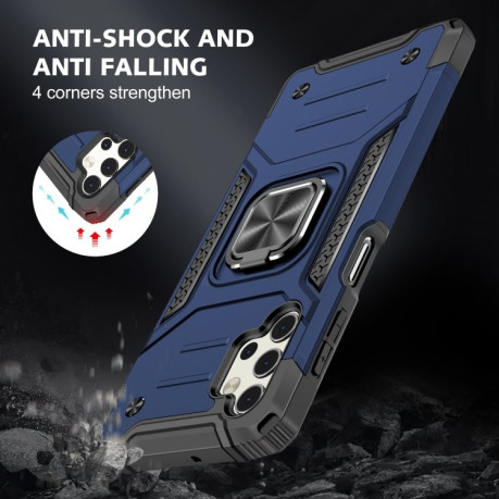 Противоударный чехол Magnetic Armor with Holder для Samsung Galaxy A32 5G- синий