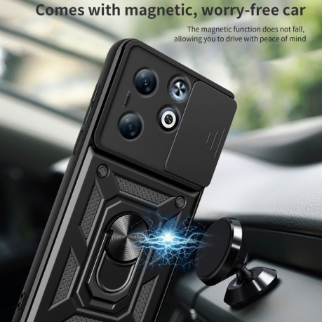 Противоударный чехол Sliding Camshield для Infinix Smart 8 Plus / 8 Pro - красный