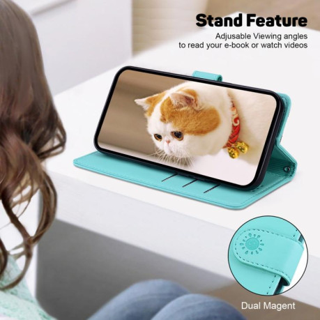 Чохол-книжка Cute Cats RFID Leather для Xiaomi Redmi Note 14 4G 164.84mm - зелений