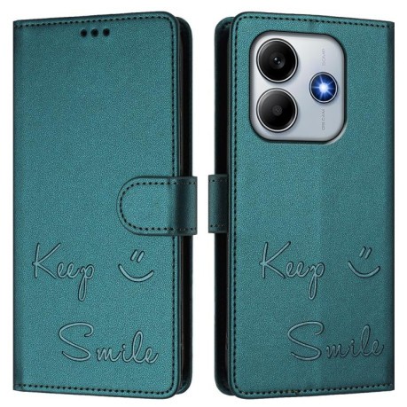 Чехол-книжка Smile Embossing RFID Leather для Xiaomi Poco M7 Pro 5G - Green