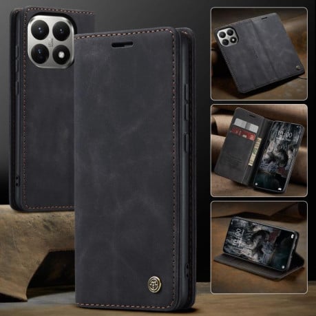 Чехол-книжка CaseMe-013 многофункциональный с кармашком на карт на Xiaomi 15T - черный