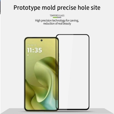 Защитное стекло PINWUYO 9H 3D Full Screen на Motorola Moto G86 / G86 Power - черное