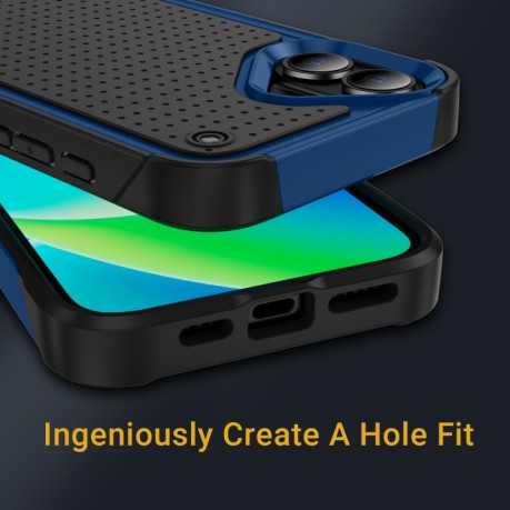 Противоударный чехол PC + TPU Shockproof Protective для  iPhone 16 - Blue+Black