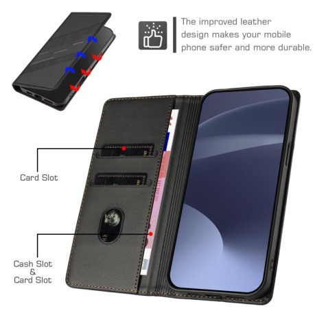 Чехол-книжка Embossed Multi-functional Wallet Retro Leather на Infinix Hot 50 Pro 4G - черный