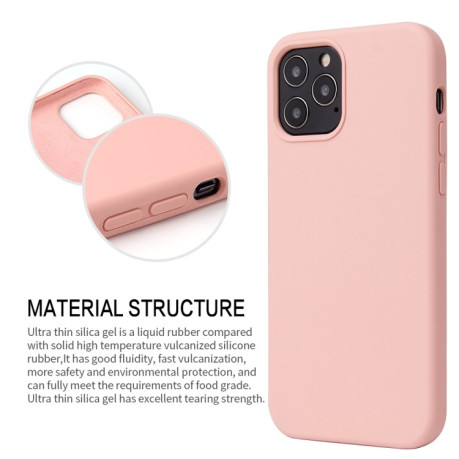 Силиконовый чехол Solid Color Liquid на iPhone 12 Pro Max - песочно-розовый