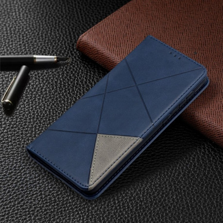 Чохол-книга Rhombus Texture на Samsung Galaxy S21 Plus - синій
