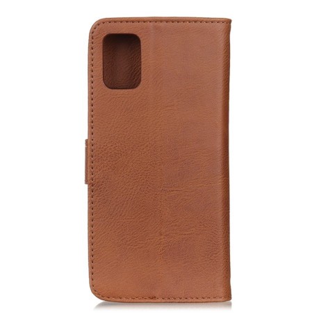 Кожаный чехол-книжка Cowhide Texture на Samsung Galaxy A71- коричневый