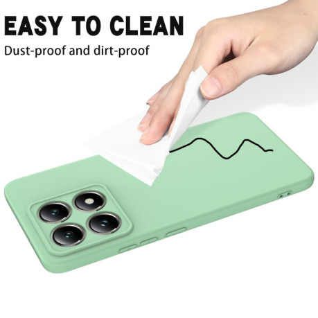 Силиконовый чехол Solid Color Liquid Silicone на Xiaomi 14T - зеленый