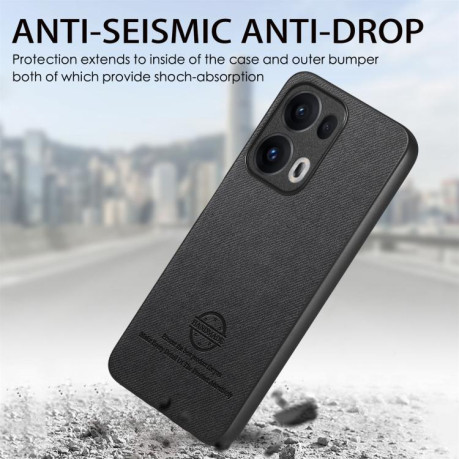 Чохол Twill Fabric Leather Skin Back для OPPO Reno13 Global - чорний