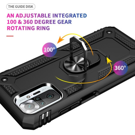 Противоударный чехол-подставка 360 Degree Rotating Holder на Xiaomi Redmi Note 10 Pro - черный