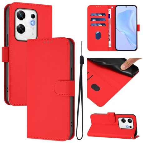 Чехол-книжка Skin Feel Solid Color Leather для Infinix Zero 30 4G - красный