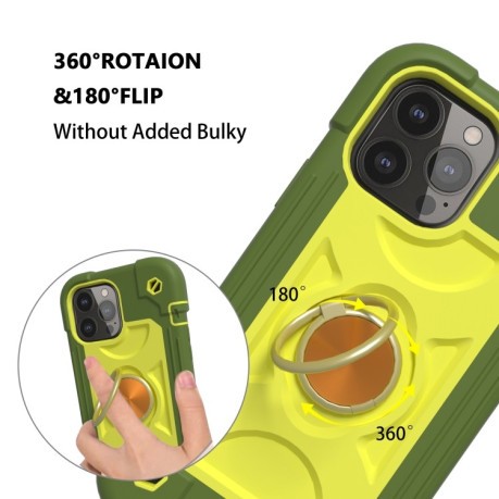 Протиударний чохол Silicone with Dual-Ring Holder для iPhone 13 Pro Max - зелений