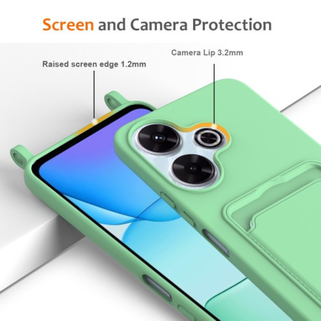 Силіконовий чохол Integrated Card Bag Solid Color Liquid Silicone на Xiaomi Poco M6 4G - зелений