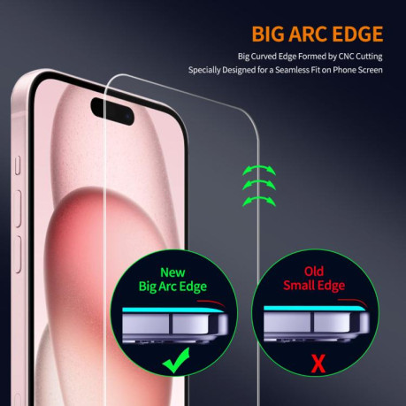 Защитное Стекло ENKAY Thickened Glue No White Edge 9H Big Arc Edge High Aluminum-silicon для iPhone 17 Pro