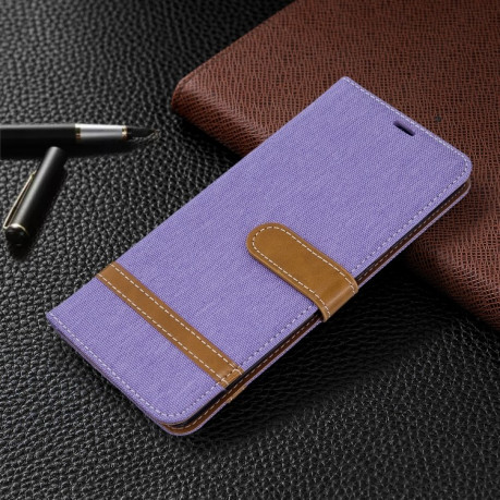 Чехол-книжка Color Matching Denim Texture на Samsung Galaxy S20+Plus -фиолетовый