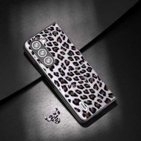 Противоударный чехол ABEEL Black Edge Leopard для Samsung Galaxy Fold 5 - серебристый