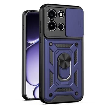 Чехол со шторкой на камеру Sliding Camshield и подставкой на OnePlus Nord 6 5G — синий