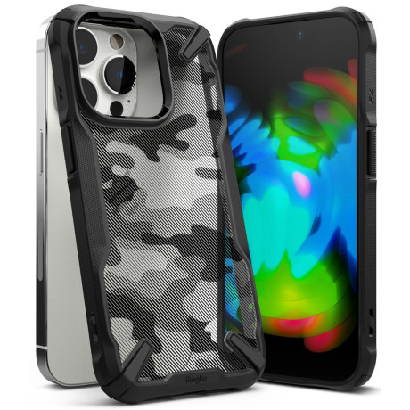 Оригинальный чехол Ringke Fusion X Design durable на iPhone 14 Pro - Camo Black