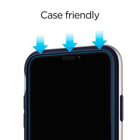 Комплект 3d захисне скло Spigen Glass Fc 2-Pack для iPhone 11 Pro /Xs/X Black