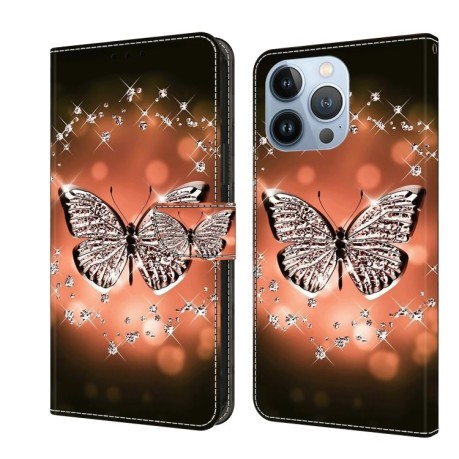 Чехол-книжка Crystal 3D Shockproof Protective Leather для iPhone 15 Pro Max - Crystal Butterfly