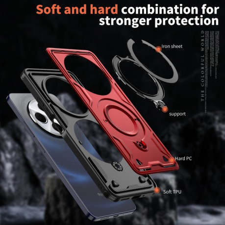 Протиударний чохол MagSafe Holder Armor PC Hybrid для Xiaomi Redmi 14C 5G - червоний