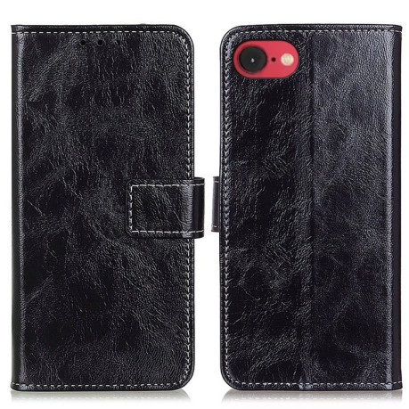 Чехол-книжка Magnetic Retro Crazy Horse Texture на iPhone 16e - черный