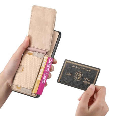 Чохол Cross Leather Ring Vertical Zipper Wallet для Realme 13 Pro / 13 Pro+ - хакі