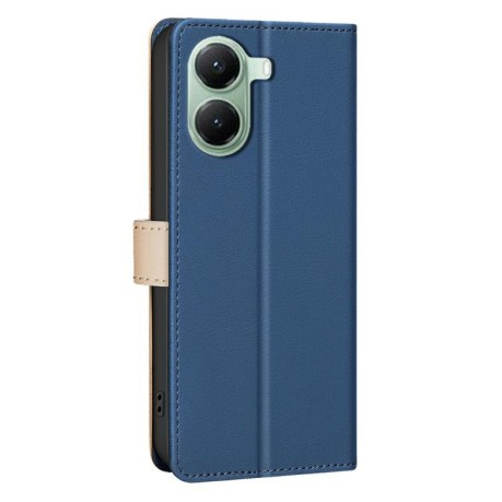 Чехол-книжка Color Matching RFID Anti-theft Leather для Xiaomi Poco X7 Pro - синий