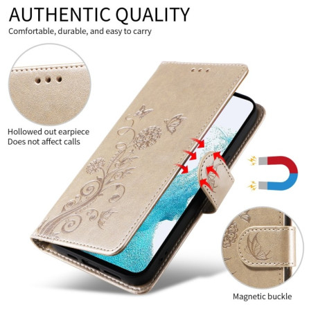 Чохол-книжка Embossed Butterfly для Samsung Galaxy A16 5G - золотий