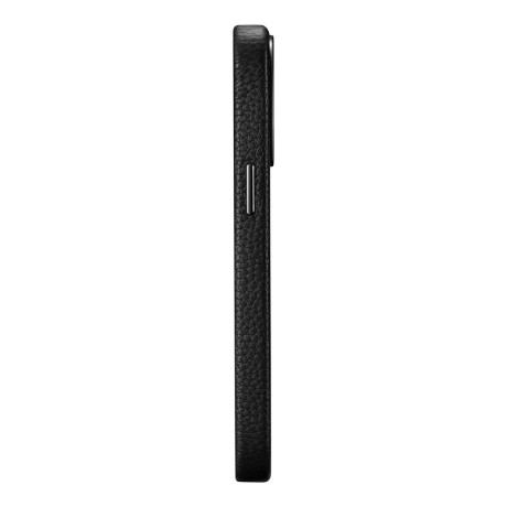 Шкіряний чохол iCarer Litchi Premium для iPhone 14 Pro Max - чорний