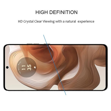 Захисне скло 9H HD 3D Curved (Edge Glue) для Motorola 50 Ultra / Edge 50 Edge - чорне