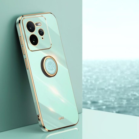 Противоударный чехол XINLI Straight Edge with Ring Holder для Realme GT 7 Pro 5G - зеленый