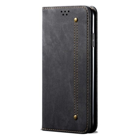 Чохол-книжка з джинсовою тканиною casual на OnePlus Nord CE4 - чорний